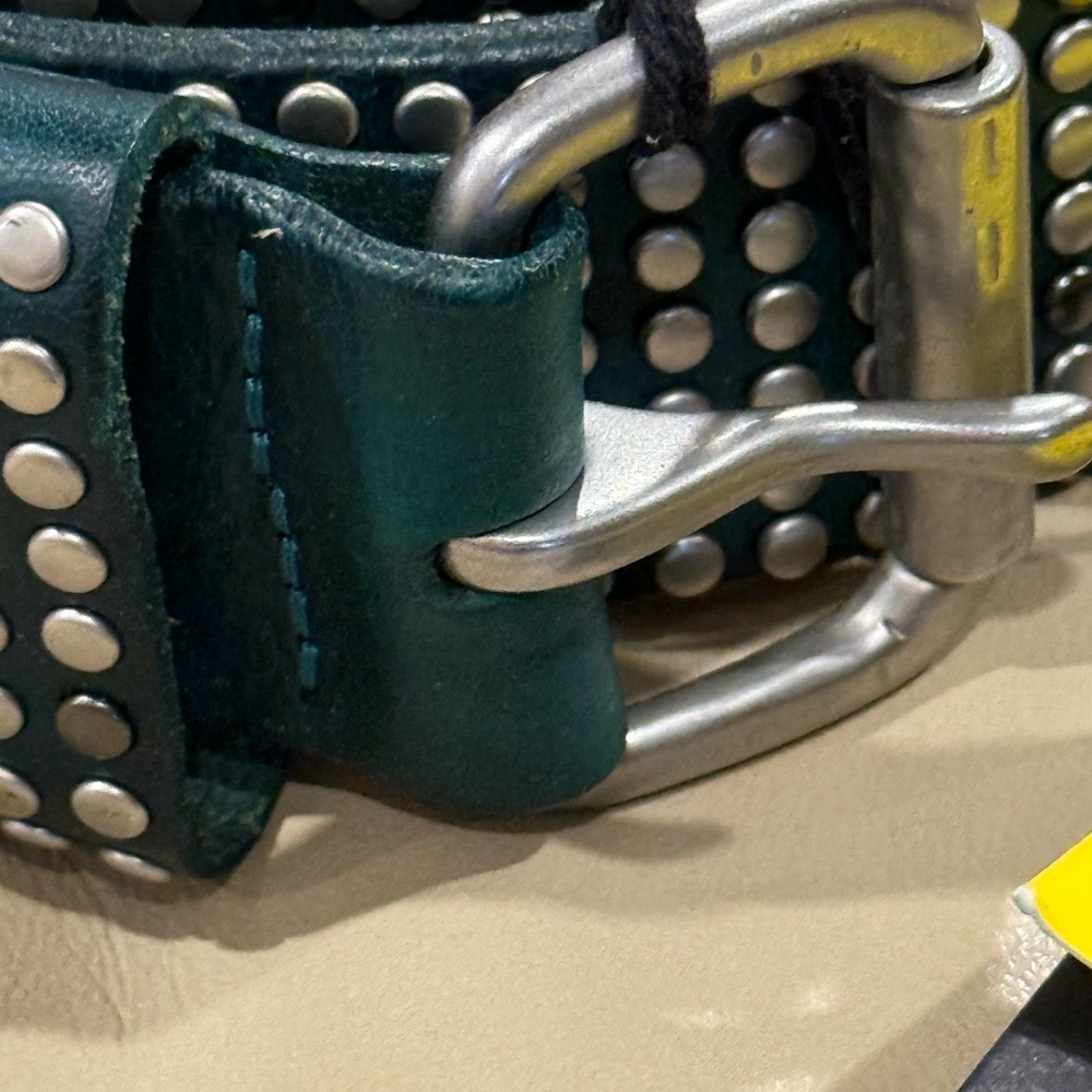 Liebeskind  NWT deep green leather and metallic studded belt - Picture 6 of 8